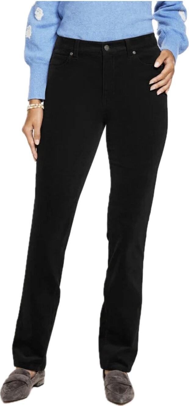 Talbots Corduroy Straight Leg Pant Women’s 8 Black Stretch